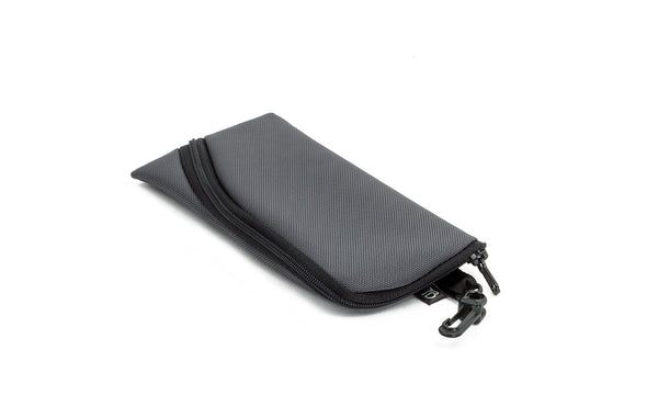 A Small Ghost Whale Pouch in Nebulous Grey (dark grey).